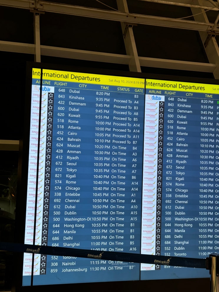  2024 에티오피아 아디스아바바 볼레 국제공항 환승