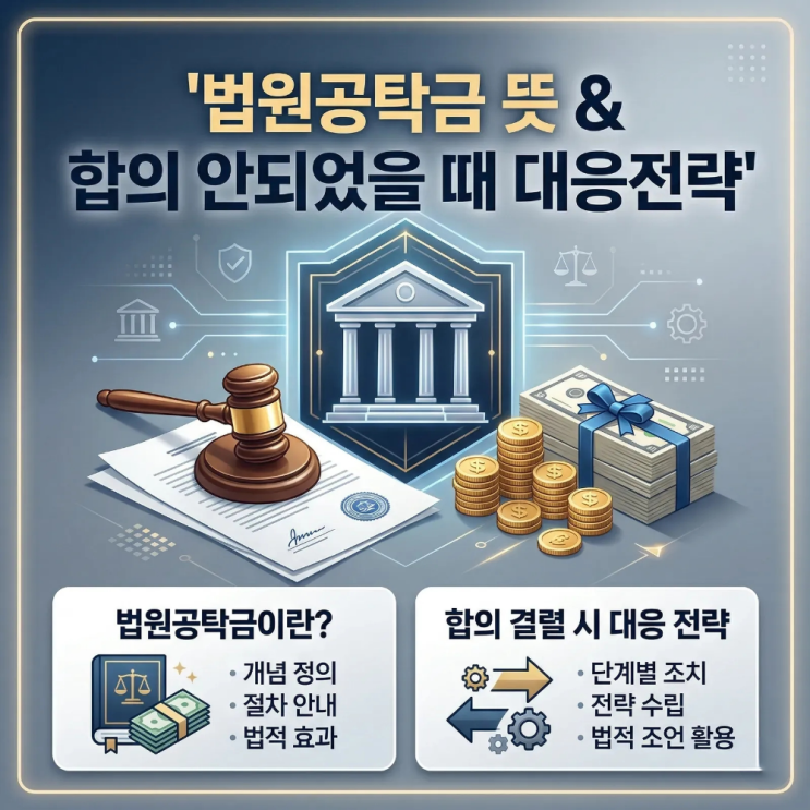  법원공탁금뜻 합의가 안되었다면 대응전략은