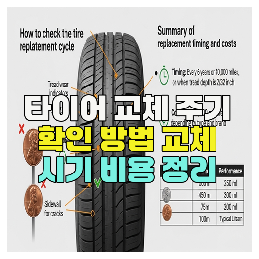  타이어 교체 주기 확인 방법 교체 시기 비용 정리