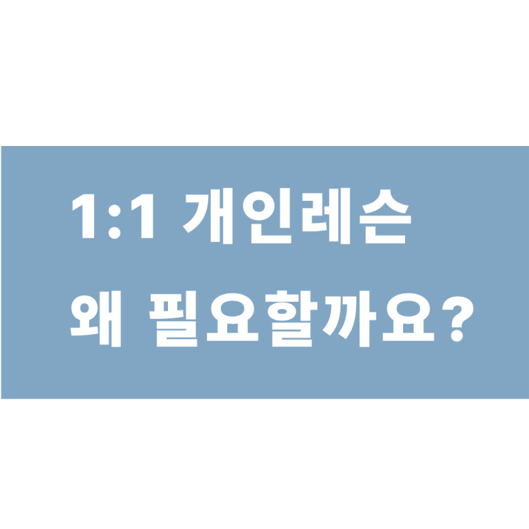  개인레슨 뭐가 좋을까?