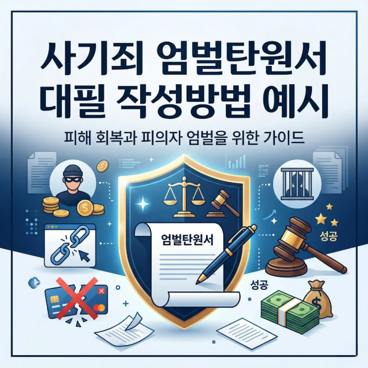  사기죄 엄벌탄원서대필 작성방법 예시