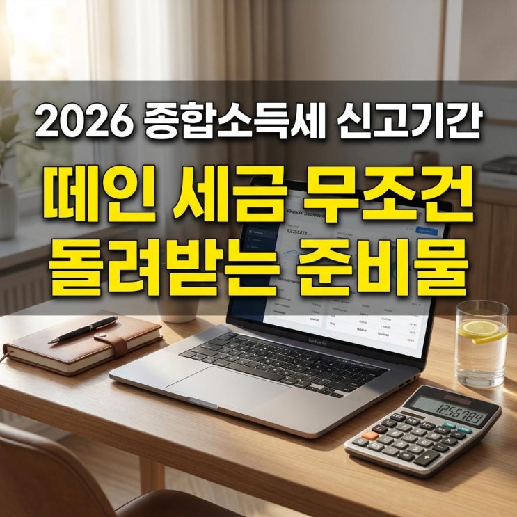  2026 종합소득세 신고기간 떼인 세금 무조건 돌려받는 4월 필수 준비물