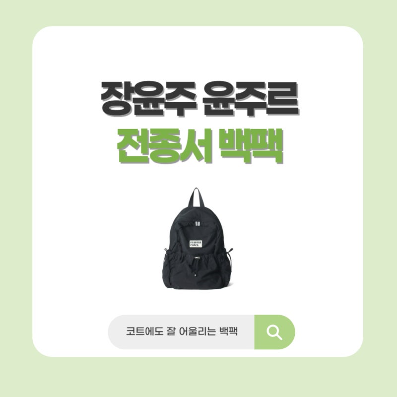 장윤주 윤주르 전종서 백팩 코트에도 어울리는 가방