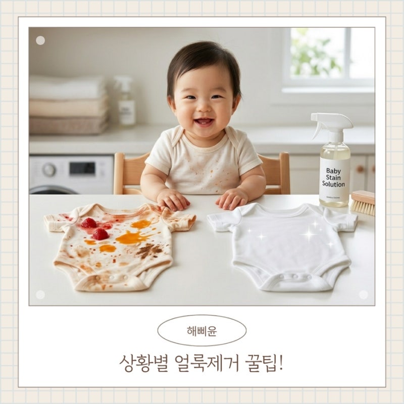 아기 옷 얼룩 제거 방법 총정리｜얼룩제거제 vs 일반 세탁 뭐가 더 좋을까?