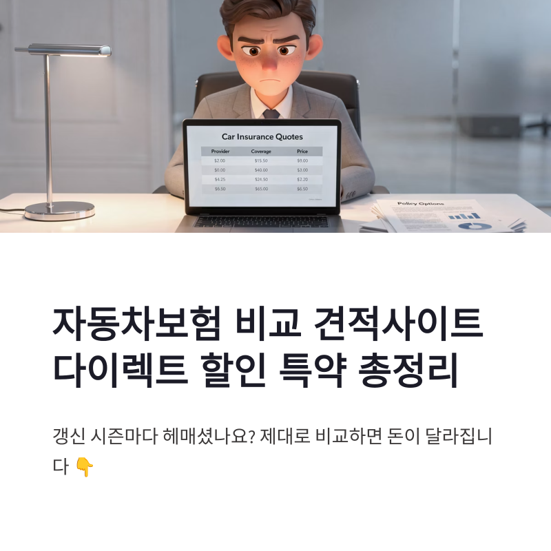 자동차보험 비교 견적사이트 다이렉트 할인 특약 총정리