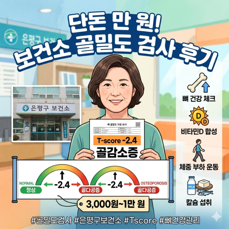 보건소 골밀도 검사 비용 및 예약 후기