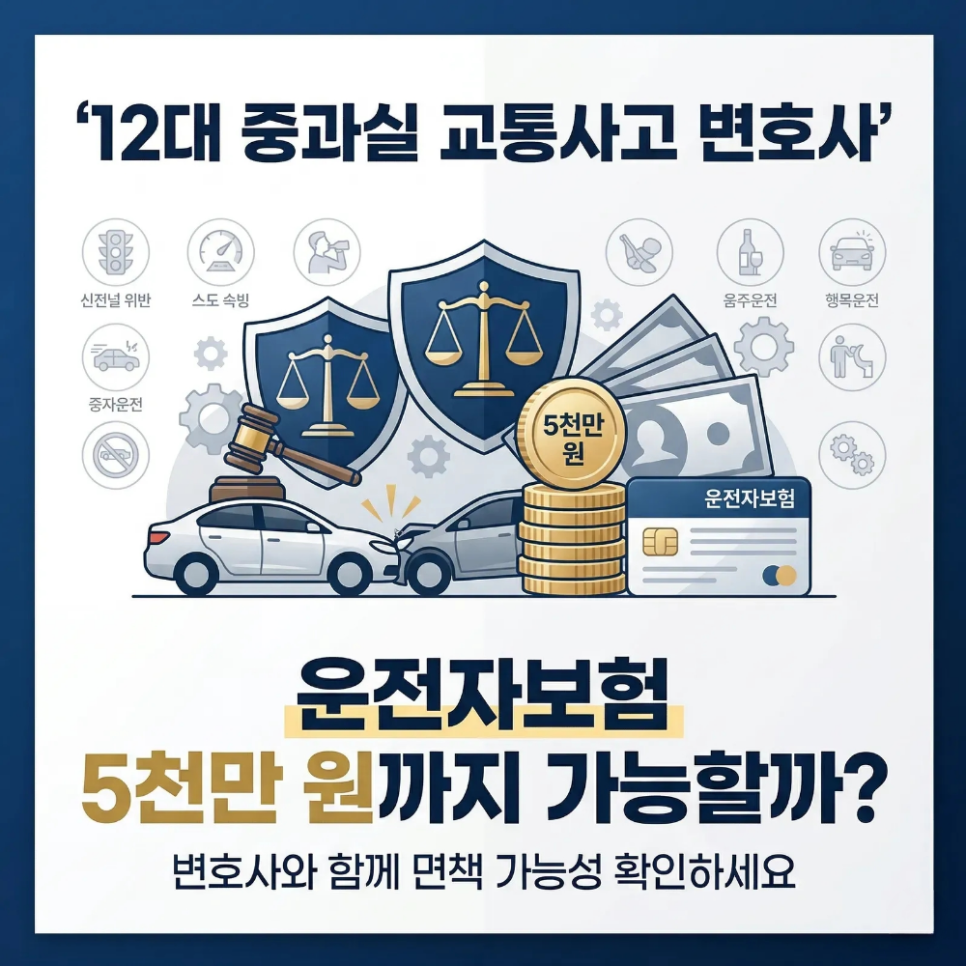 12대중과실교통사고변호사 운전자보험 5천만원까지 가능할까