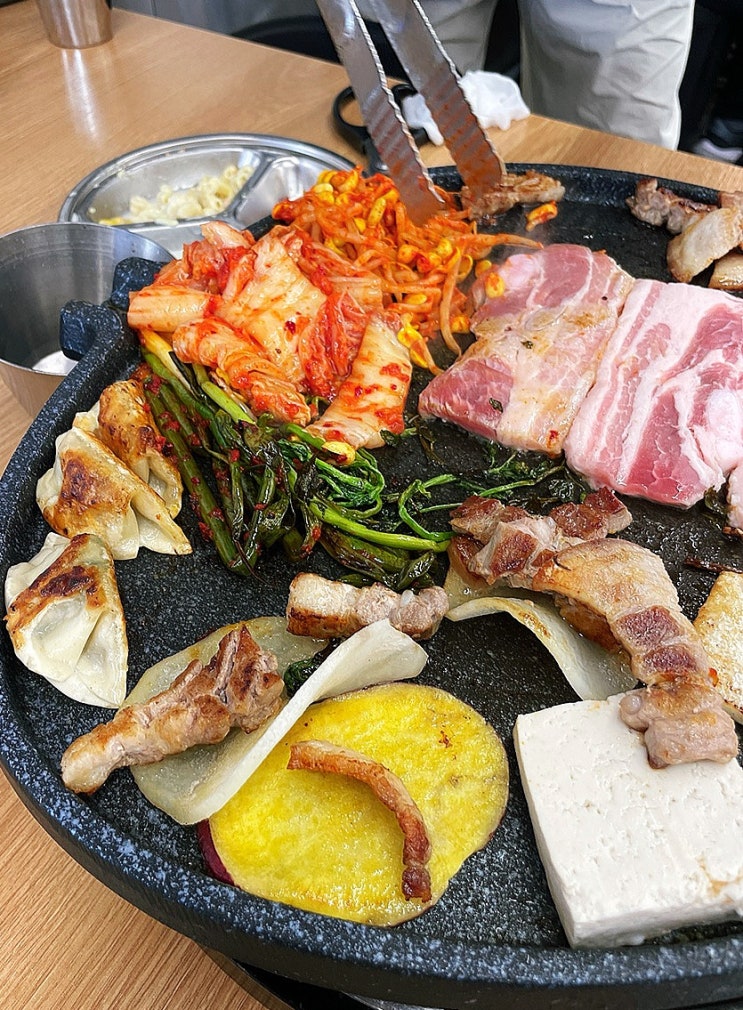 의정부 삼겹살 가성비 좋은 고기 맛집 대패상회 미나리 먹고 온 후기