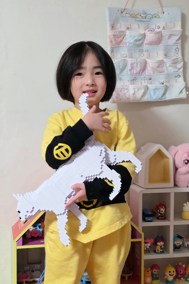 제카 블럭 고양이 JEKCA 걷는 올 화이트 고양이