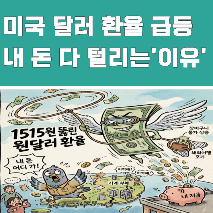  1515원 뚫린 미국 원달러 환율, "내 돈" 다 털리는 '이유'