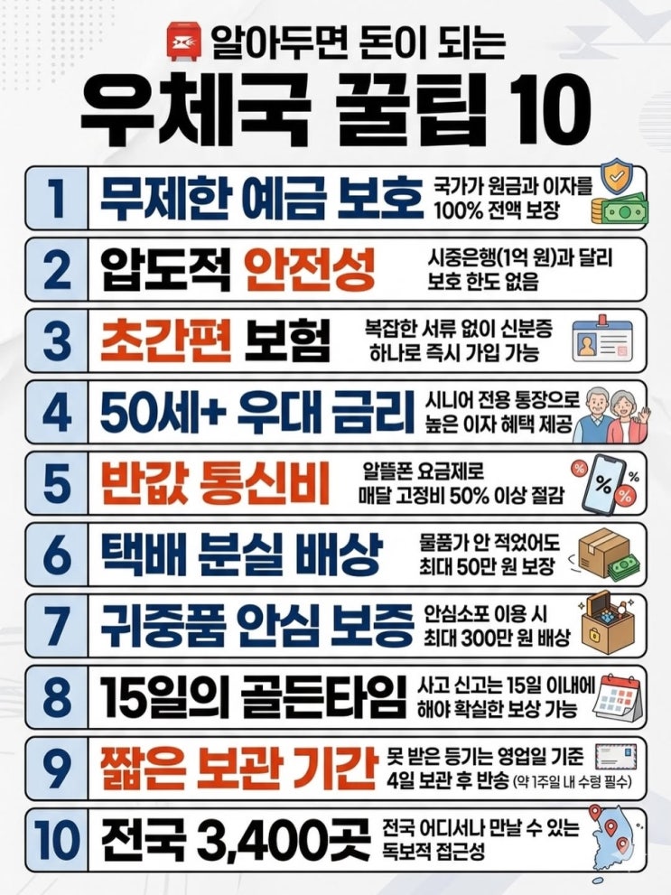   무제한 예금보호까지 가능한 우체국 꿀팁10