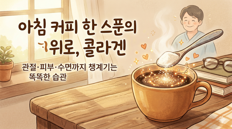  커피에 콜라겐 한 스푼, 내 몸을 살리는 기적의 아침 1분 습관   (의사작성)