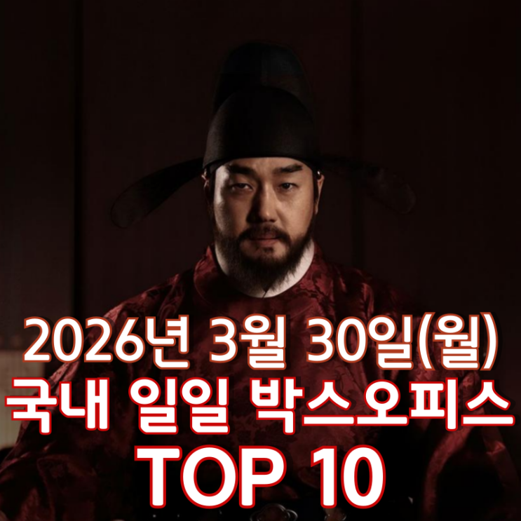  [3월 30일] 국내 박스오피스 - 1600만을 향해 달려가는 '왕과 사는 남자'