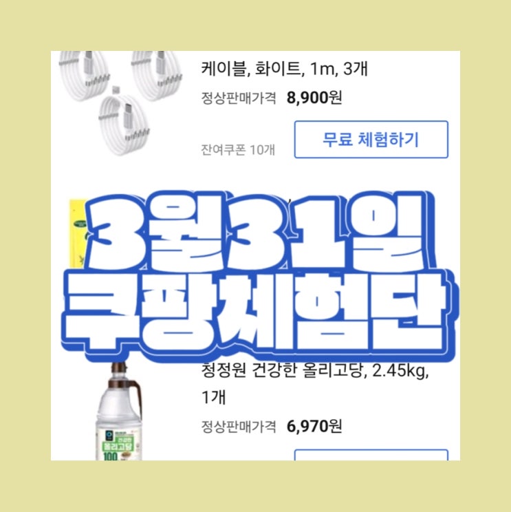  3월31일 쿠팡체험단 : 상품리스트 공유