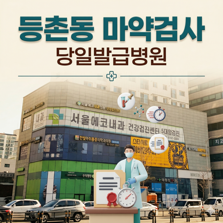  마약대마향정신성 검사결과지 TBPE 당일발급가능 등촌동 병원 서울에코내과