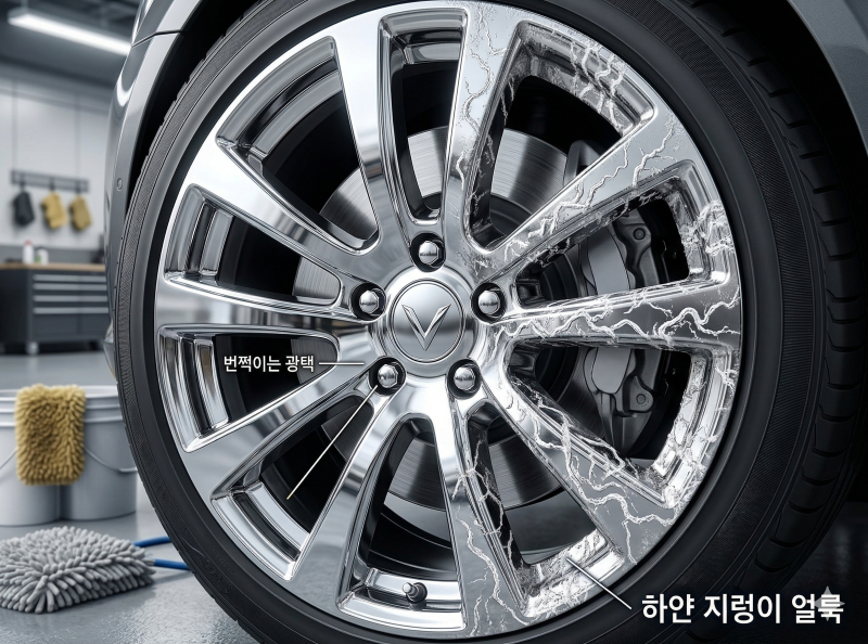 크롬 휠 세차, 하얀 지렁이 얼룩 완벽 제거 가이드!