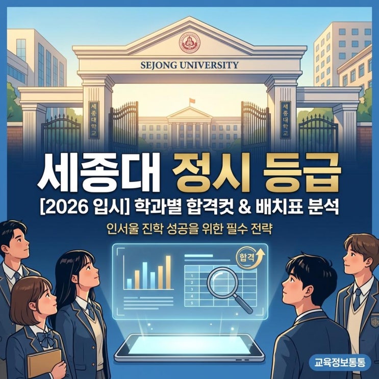  [2026 입시] 인서울 목표 필수 확인! 세종대정시등급 합격 컷 배치표와 추가합격 예비번호 추이 분석