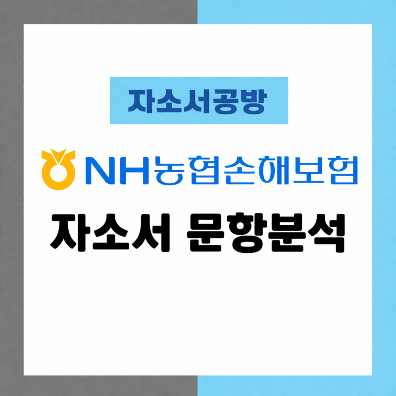 [보험사 채용] 2026년 상반기 NH농협손해보험 자소서 문항분석(~26.4.8)