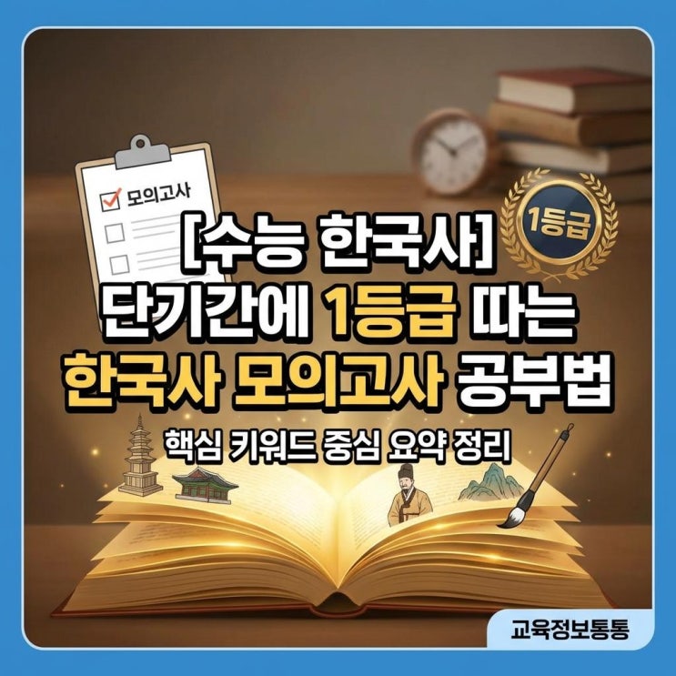  수능 1등급 달성! 단기간에 끝내는 한국사모의고사 핵심 키워드 공부법