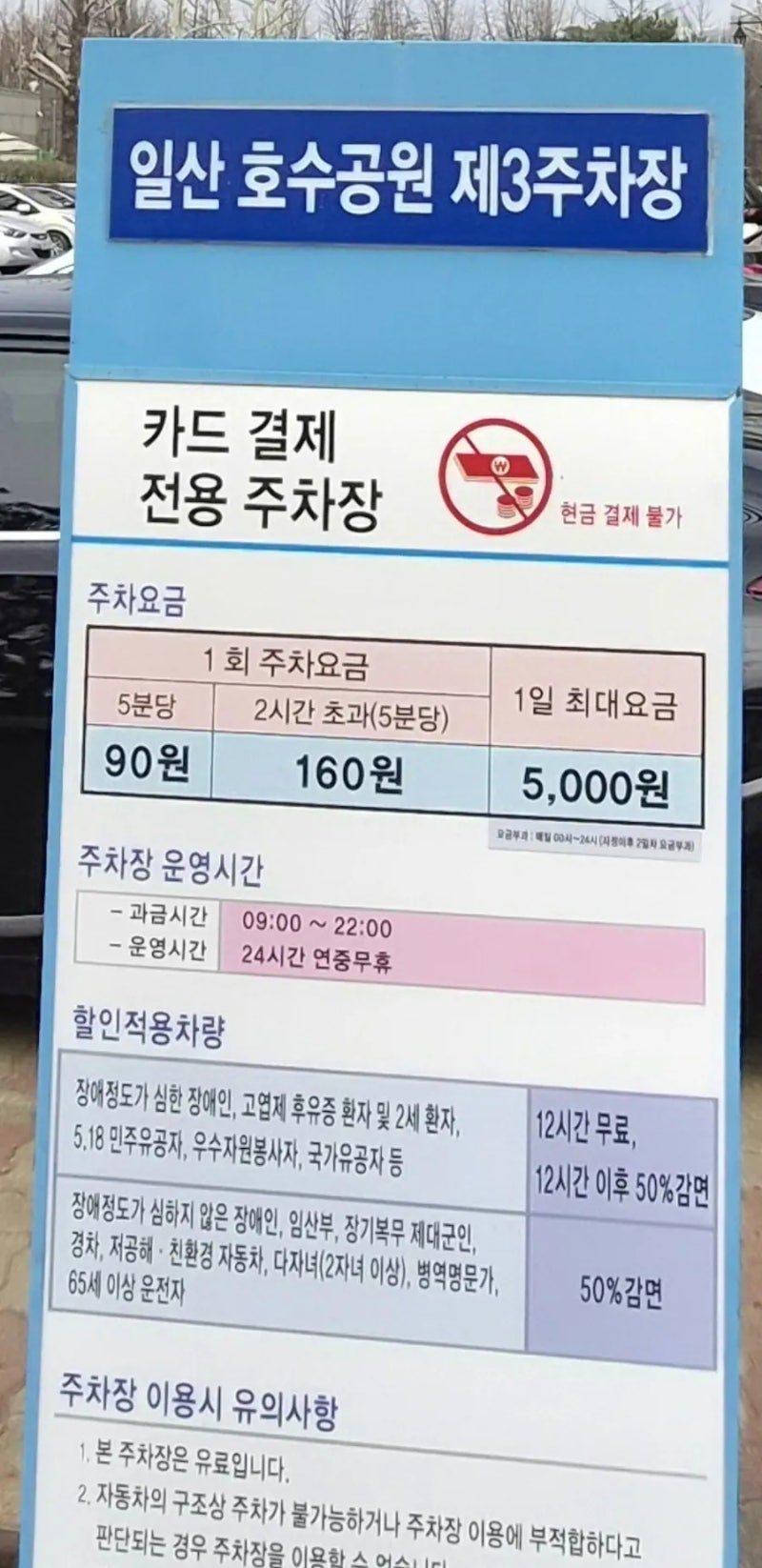 일산 벚꽃 명소 일산호수공원 벚꽃 1일 주차요금