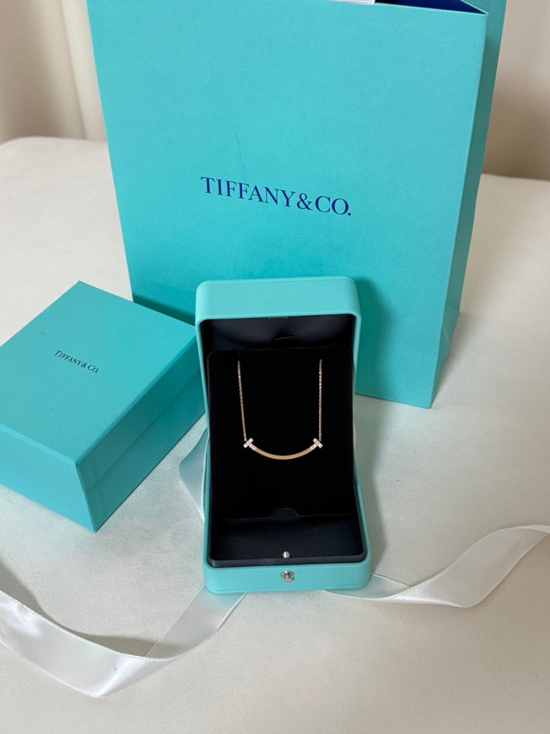 [Tiffany & co] 티파니 티스마일 미디움 다이아세팅 네크리스::착샷, 가격 치명적 단점ㅠ, 등 솔....