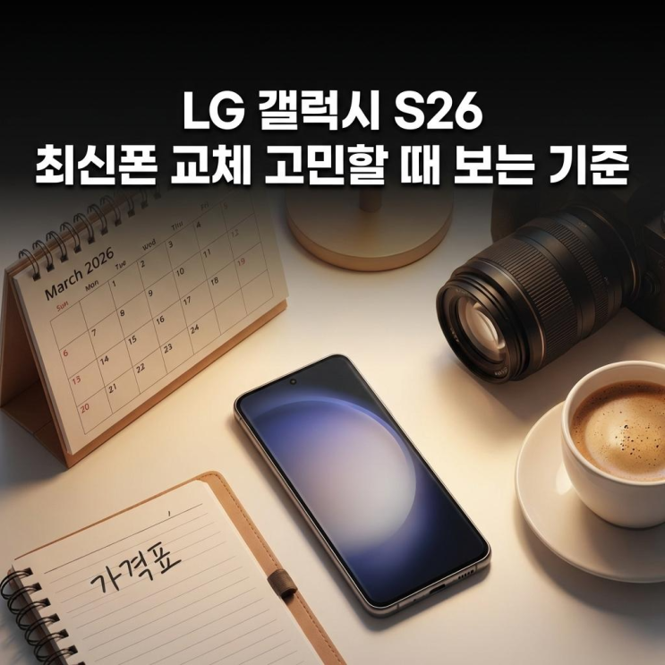  LG 갤럭시 S26 최신폰 교체 고민할 때 보는 기준