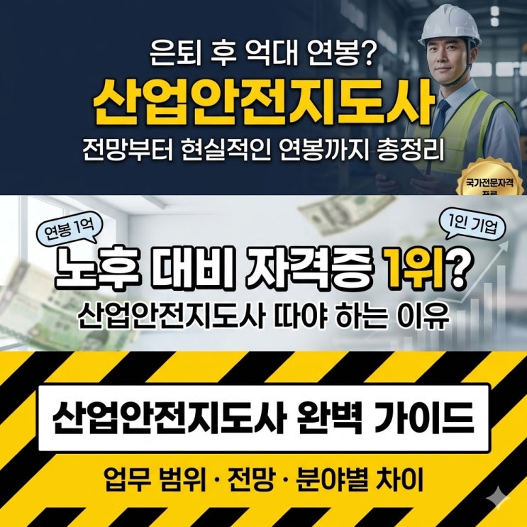  산업안전지도사 연봉과 전망, 50대 은퇴 준비 자격증으로 현실적인 가치는?