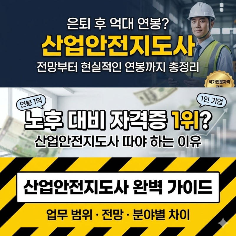 산업안전지도사 연봉과 전망, 50대 은퇴 준비 자격증으로 현실적인 가치는?