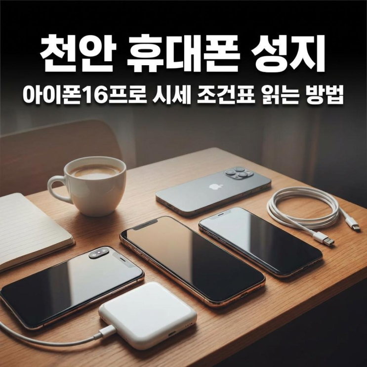  천안 휴대폰 성지 아이폰16프로 시세 조건표 읽는 방법
