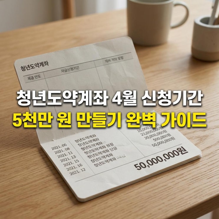  청년도약계좌 4월 신청기간 매달 열리는 적금 아님! 5천만 원 만들기 완벽 가이드