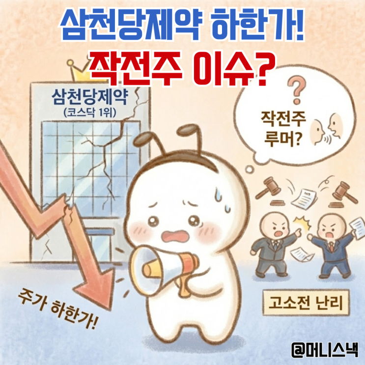 삼천당제약 주가 하한가 이유?! 작전주 루머에 회사 고소전 난리