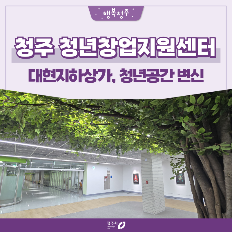 청주 대현지하상가, 청년창업지원센터로 탈바꿈! 청년들의 도전이 시작되는 복합 공간