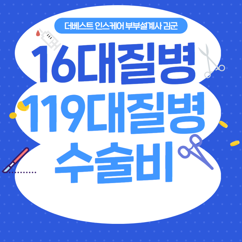 16대질병수술비 종류와 119대질병수술비 표