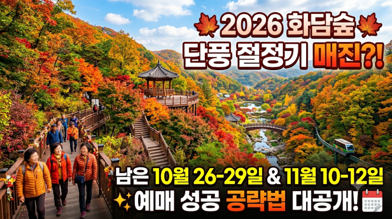 2026 화담숲 단풍 절정기 매진? 아직 남은 10월 26~29일 & 11월 10~12일 예매 공략법!