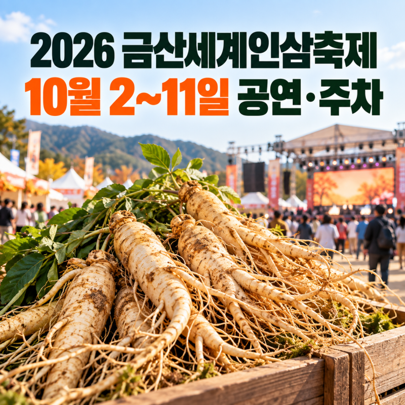 2026 금산세계인삼축제 내일 개막 주차·먹거리·가수 공연 일정