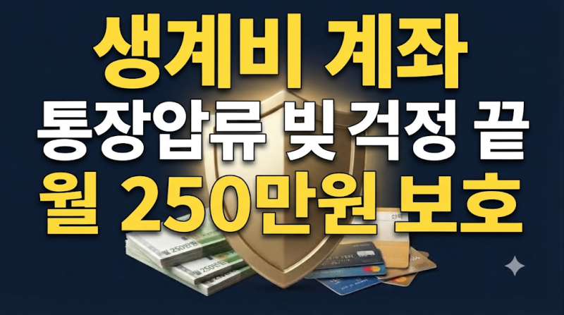 생계비계좌 개설방법｜월 250만원 압류방지, 1인 1계좌 조건부터 확인
