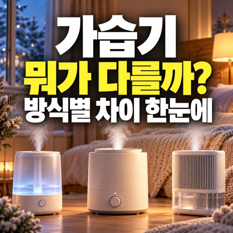 겨울 가습기 처음 살 때, 초음파 가열식 기화식 차이는?