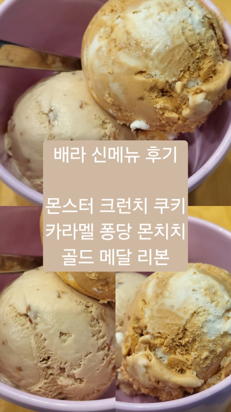배스킨 메뉴 가격 배라 베라 맛 종류 10월 이달의맛 몬스터 크런치쿠키/카라멜 퐁당 몬치치/....
