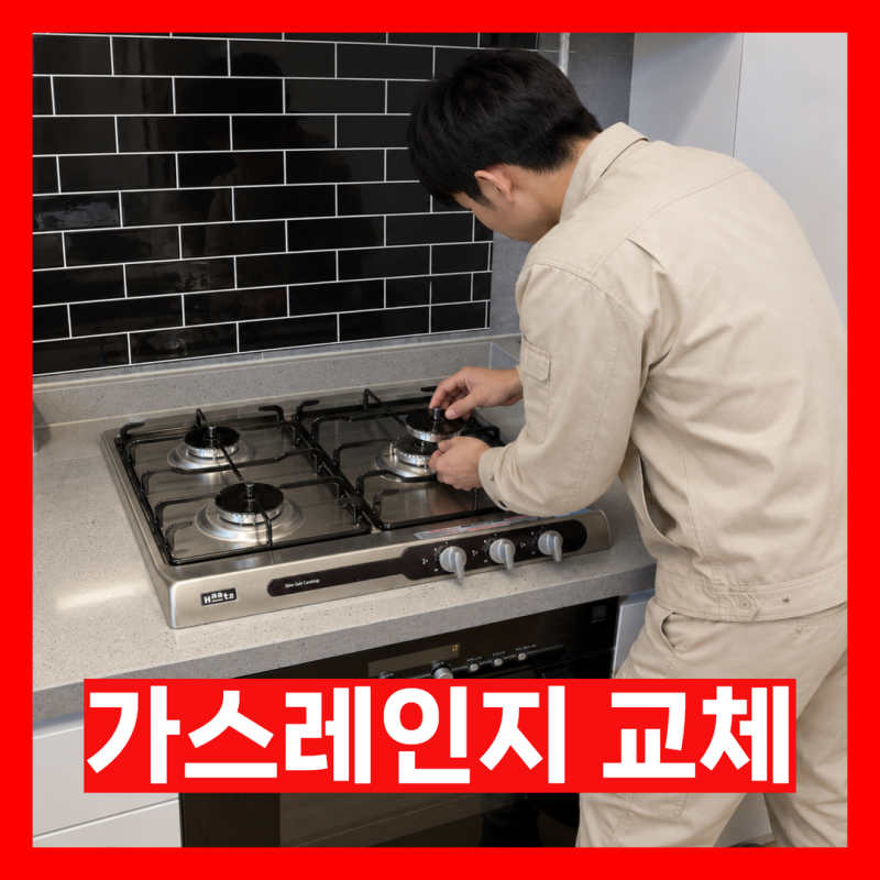 가스레인지교체 기존 매립형 쿡탑 철거 후 새제품 설치 현장