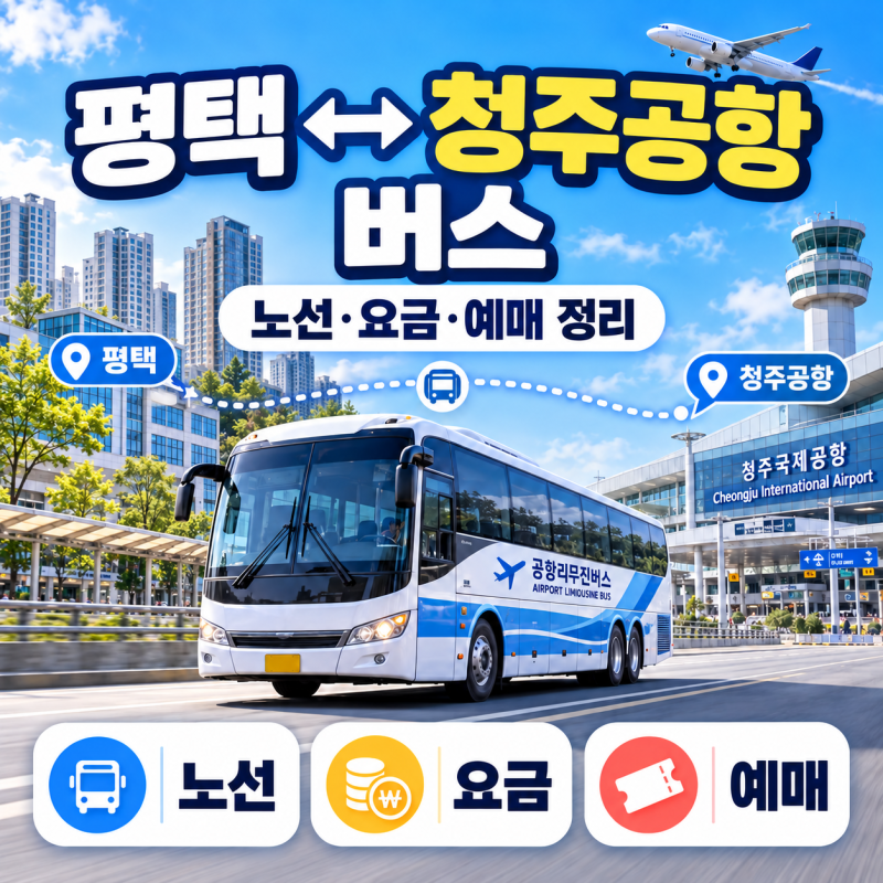 평택에서 청주공항 가는 버스 l 노선·요금·예매 방법