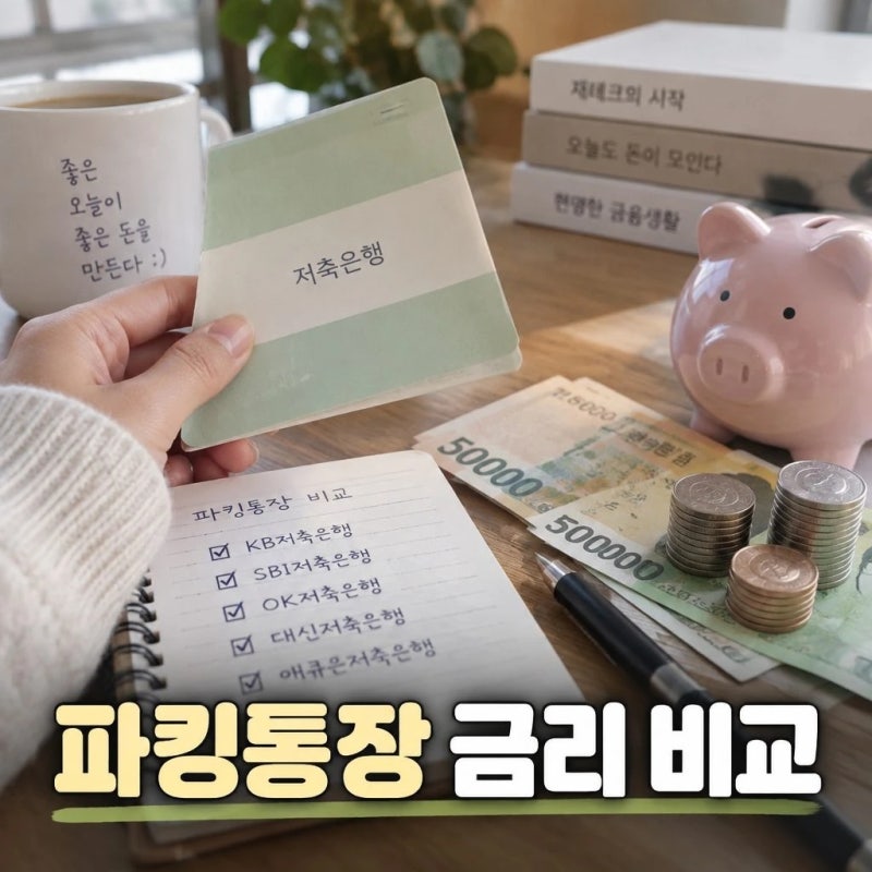 파킹통장 금리 비교! 하루만 맡겨도 이자 나오는 저축은행 TOP 5 추천