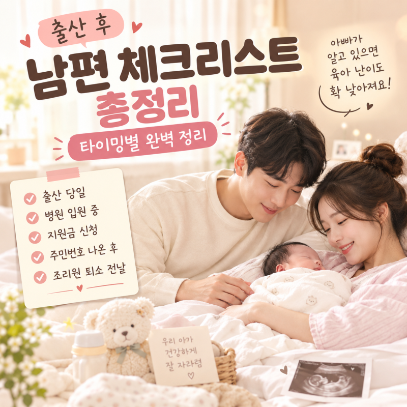 출산 후 남편 할 일 총정리본 출산 지원금 리스트