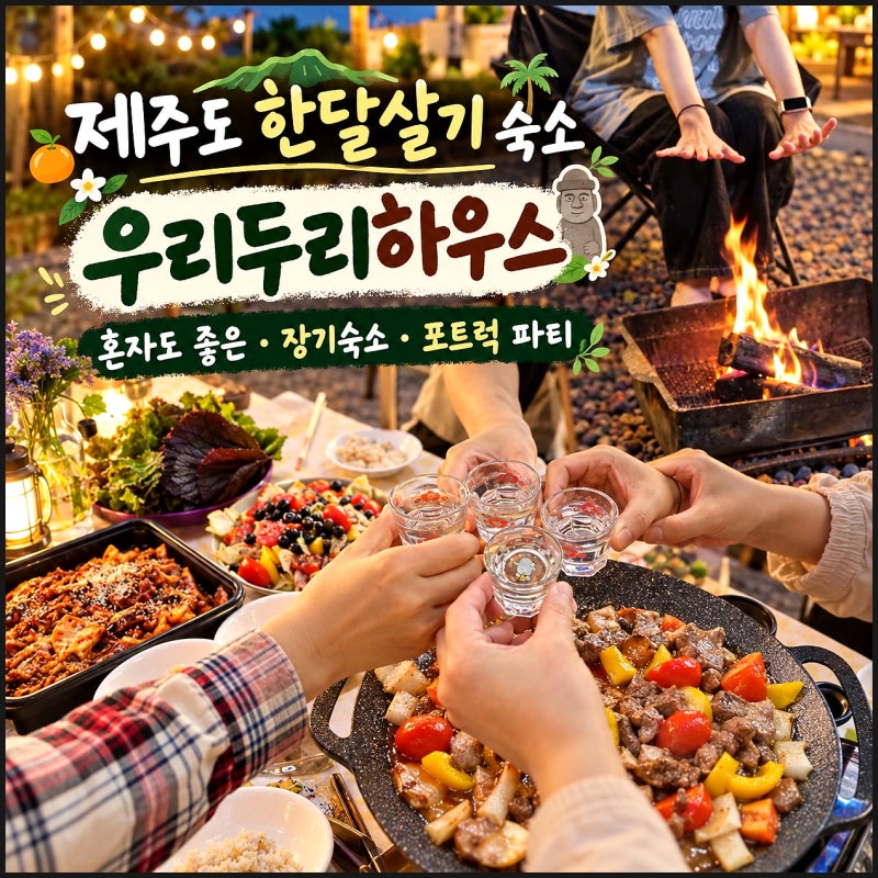 제주도 한달살기 숙소 혼자 1인 제주 한달살기 숙소 저녁도 함께 후기