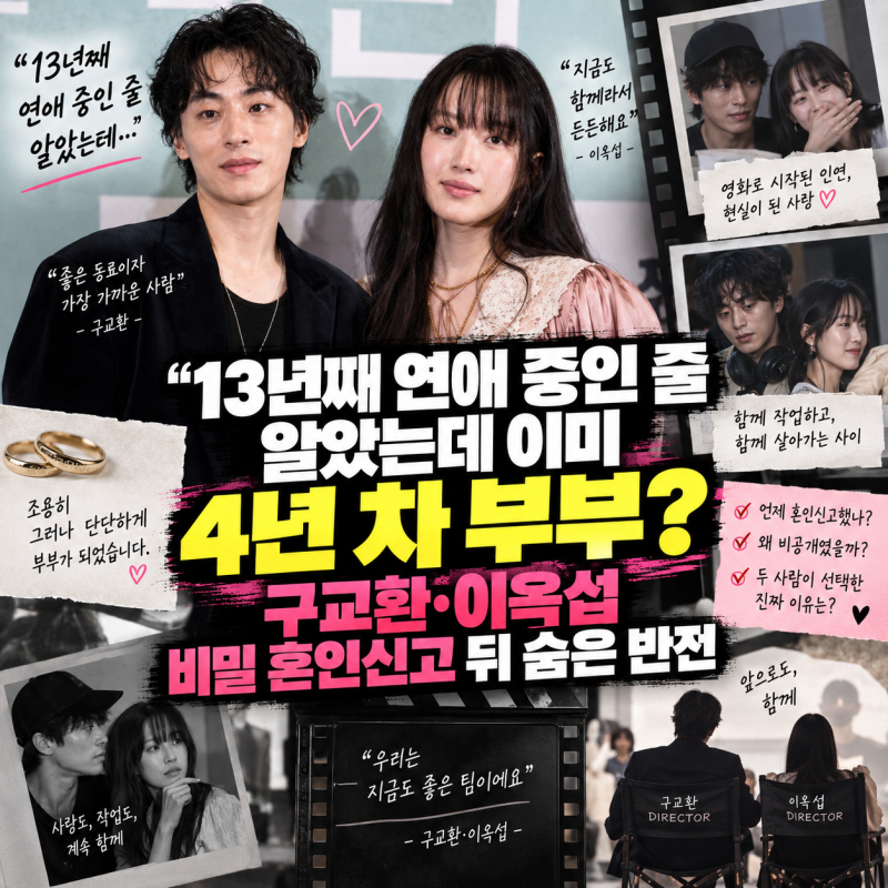 "13년째 연애 중인 줄 알았는데 이미 4년 차 부부?" 구교환·이옥섭 비밀 혼인신고 뒤 숨은 반....