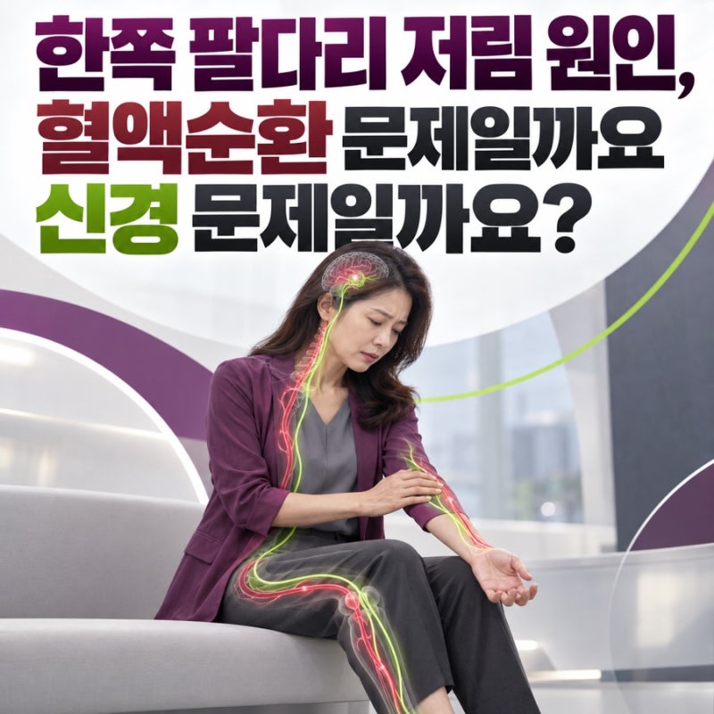 한쪽 팔다리 저림 원인, 혈액순환 문제일까요 신경 문제일까요?