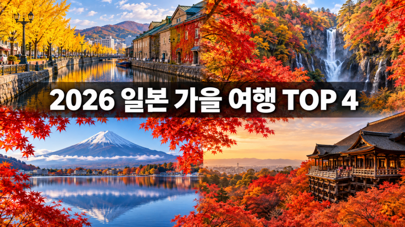 2026 일본 가을 여행지 TOP 4｜단풍 절정 시기·추천 명소 비교