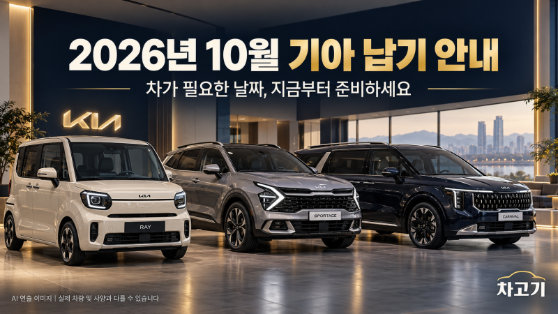 2026년 10월 기아자동차 납기 정리｜레이·셀토스·카니발·PV5, 생산 대기와 즉시출고 비교