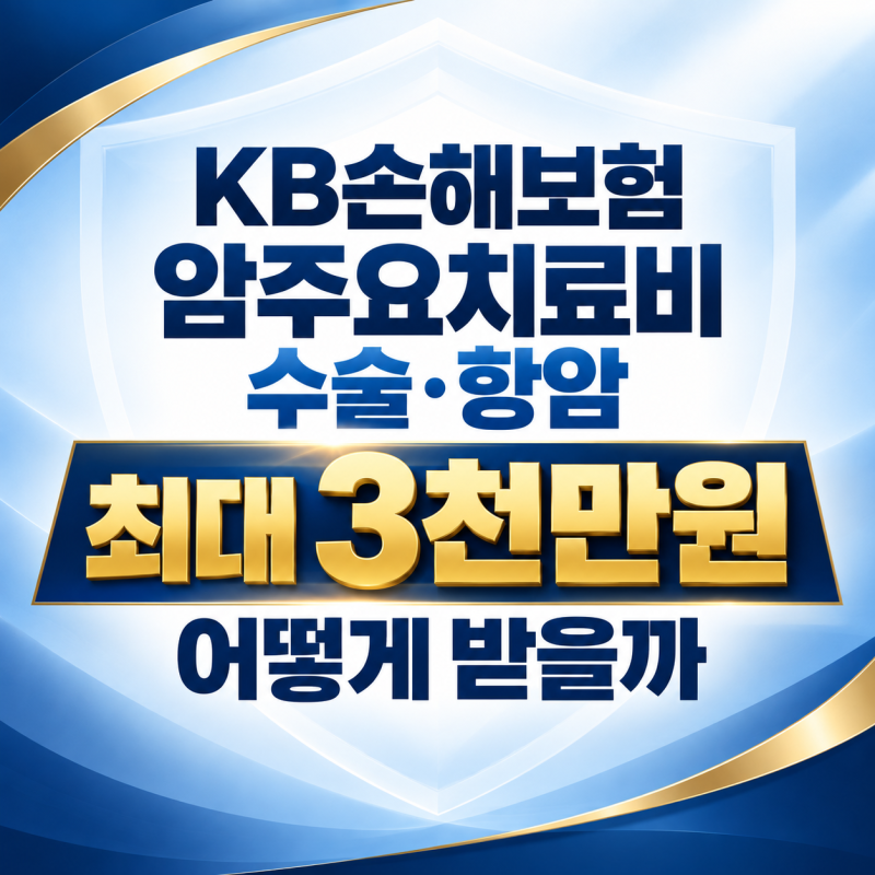 KB손해보험 암주요치료비 수술·항암 최대 3천만원 어떻게 받을까