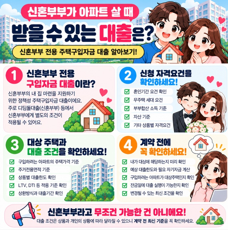 신혼부부가 아파트 살 때 받을 수 있는 대출은? | 신혼부부 주택구입자금 대출 알아보기