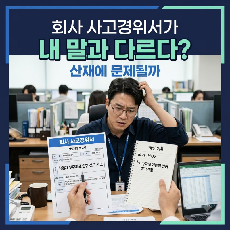 회사 사고경위서가 내가 말한 내용과 다르다…산재에 문제될까?